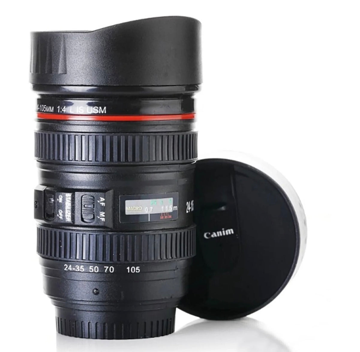 Camera Lens Coffee Mug – 350ml Travel Flask for Photographers