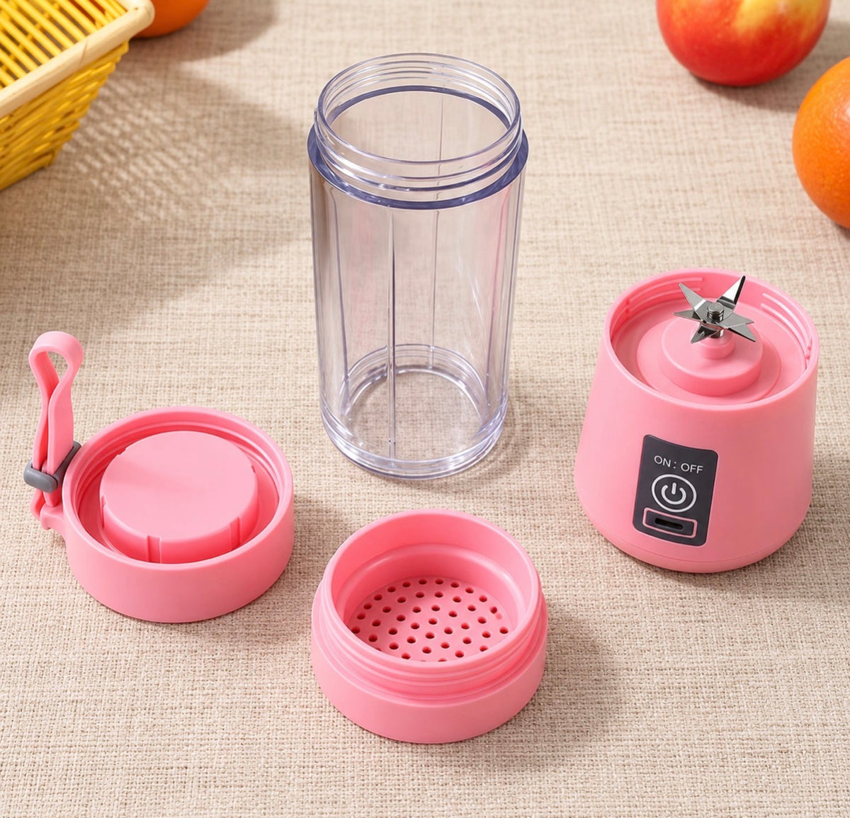 Portable USB Electric Juicer – 6-Blade Blender & Shaker
