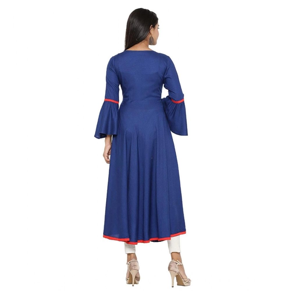 Royal Blue Floral Embroidered Anarkali Kurta