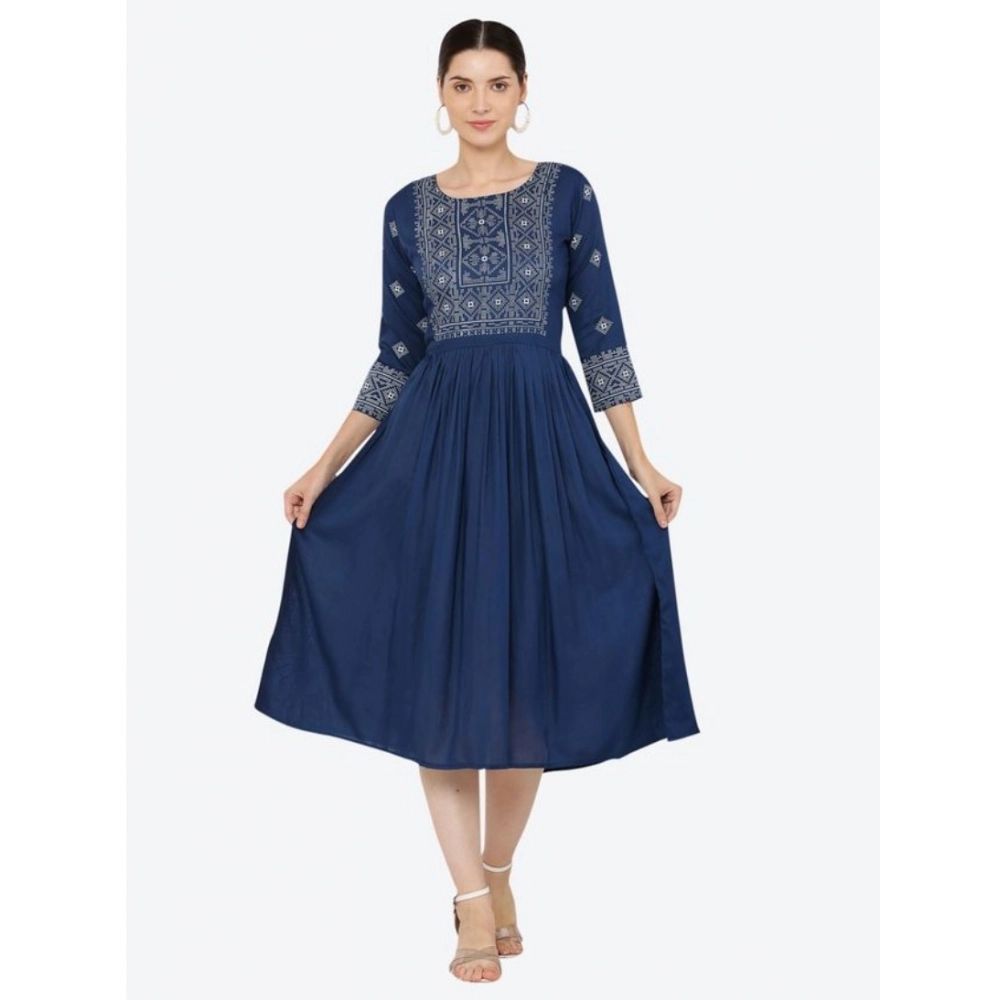 Navy Blue Embroidered Anarkali Ethnic Dress